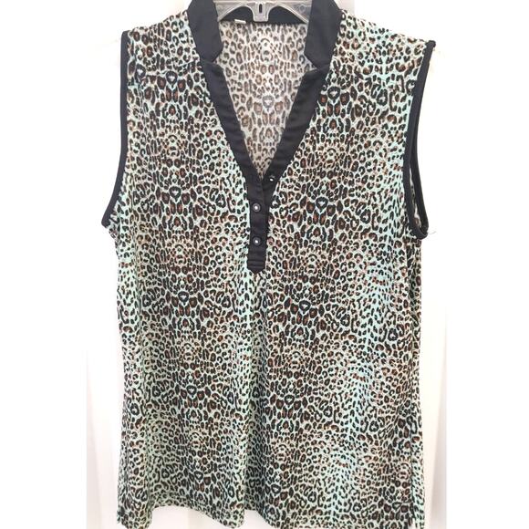 Monterey Club Shirt Sleeveless Tank Animal Print Medium - Picture 1 of 5
